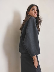 Grey Brushed Wide Sweatshirt - Image 5 of 9