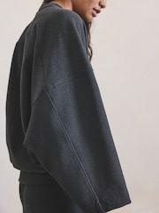 Grey Brushed Wide Sweatshirt - Image 6 of 9