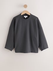 Grey Brushed Wide Sweatshirt - Image 7 of 9