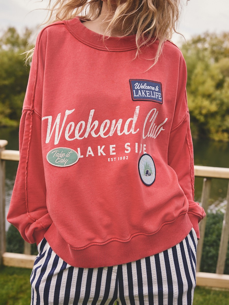Red Graphic Sweatshirt - Image 6 of 6