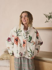 Ecru Floral N.Premium Faux Fur Fleece - Image 2 of 5