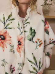 Ecru Floral N.Premium Faux Fur Fleece - Image 4 of 5