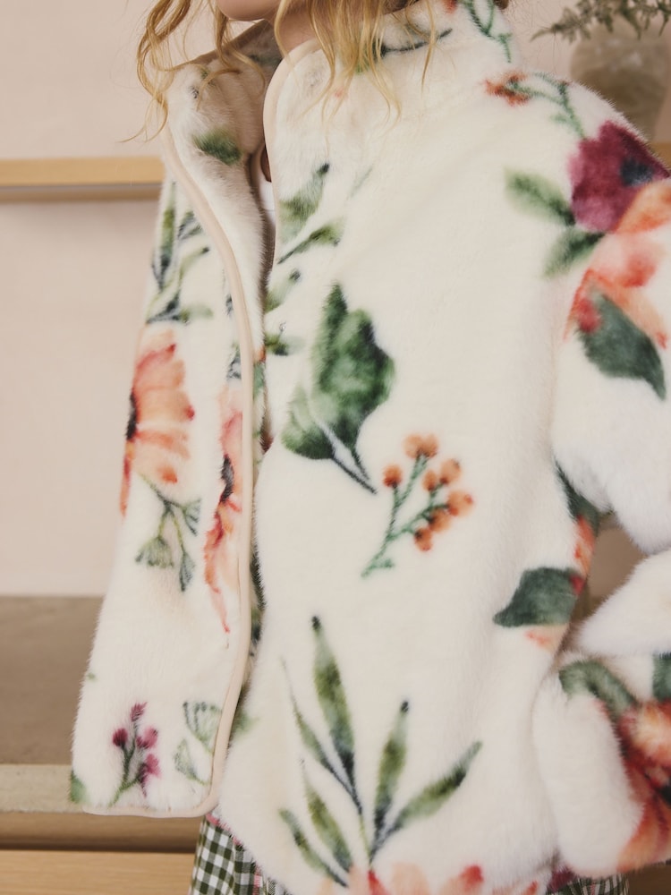 Ecru Floral N.Premium Faux Fur Fleece - Image 5 of 5