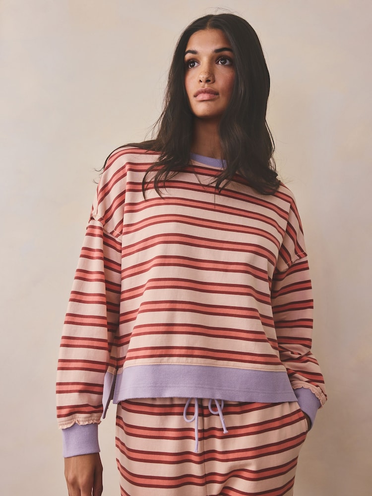 Orange/Purple Stripe Sweatshirt - Image 2 of 10 Orange/Purple Stripe Sweatshirt - Image 2 of 10