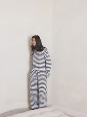 Chocolate Brown Stripe Cosy Lounge Set - Image 2 of 9