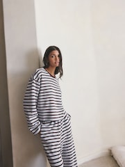 Chocolate Brown Stripe Cosy Lounge Set - Image 3 of 9