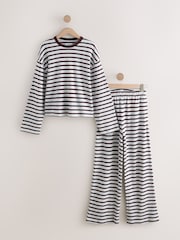 Chocolate Brown Stripe Cosy Lounge Set - Image 7 of 9