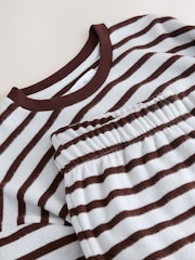 Chocolate Brown Stripe Cosy Lounge Set - Image 9 of 9