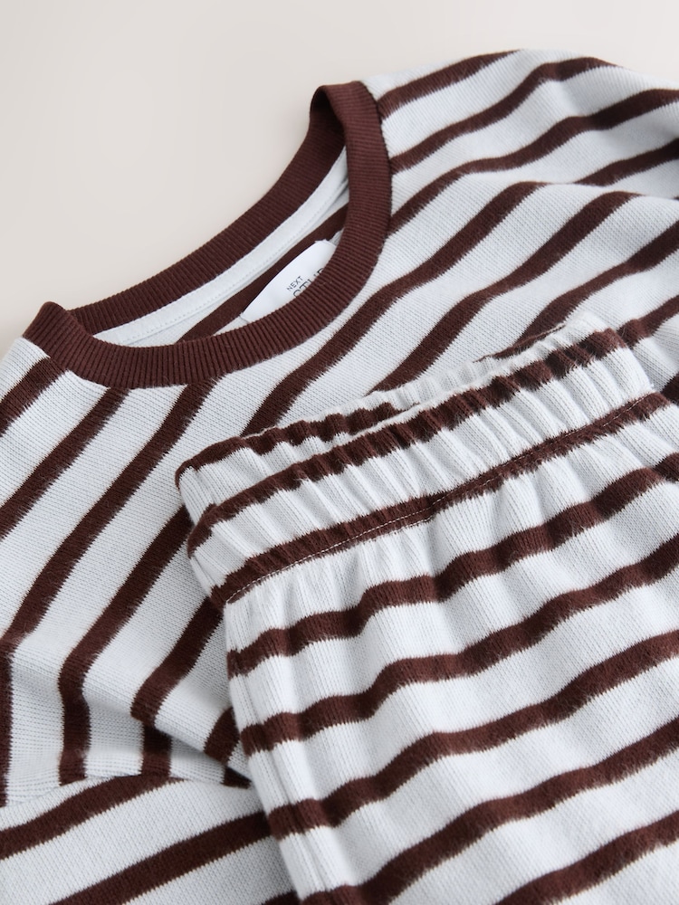 Chocolate Brown Stripe Cosy Lounge Set - Image 9 of 9