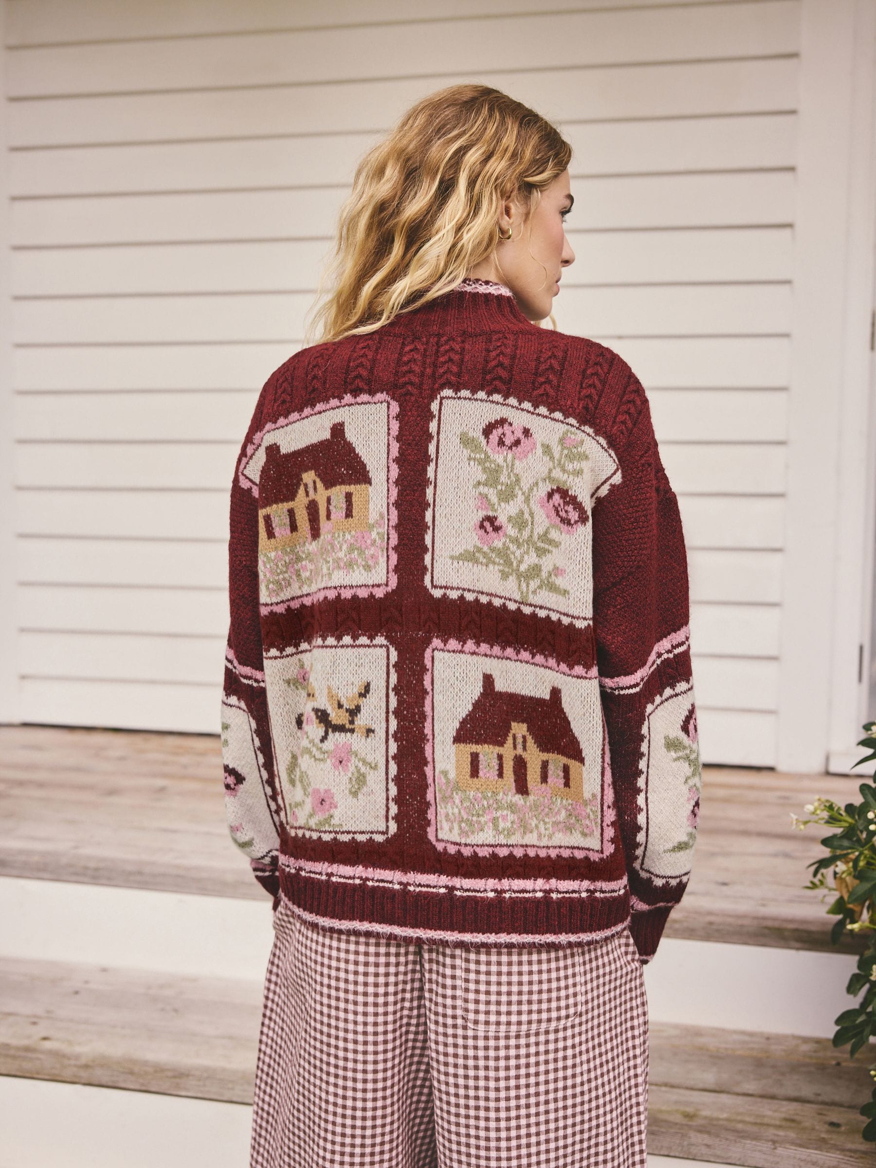 トップス PINK HOUSE teddy york cardigan Buy Berry Pink House Knit Cottage Cardigan from Next Ireland