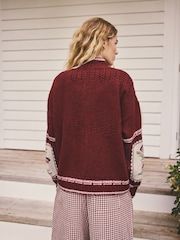 Berry Pink House Knit Cardigan - Image 5 of 9