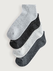 Black/White Neppy Cushion Sole Socks 4 Pack - Image 1 of 7