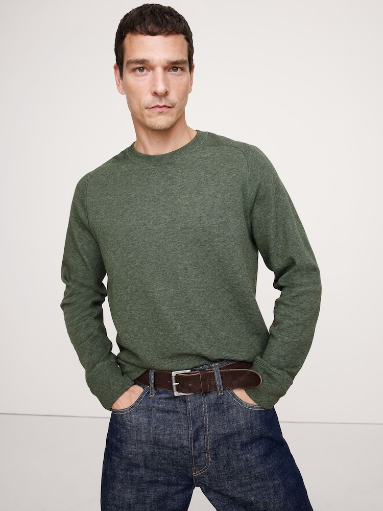 Banana Republic Green Slub Double-Knit Crew-Neck T-Shirt - Image 1 of 1 Banana Republic Green Slub Double-Knit Crew-Neck T-Shirt - Image 1 of 1