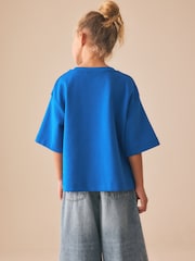 أزرق كوبالت - Oversized Boxy Heavyweight T-Shirt (3-16yrs) - صورة 3 من 8