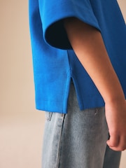 أزرق كوبالت - Oversized Boxy Heavyweight T-Shirt (3-16yrs) - صورة 4 من 8