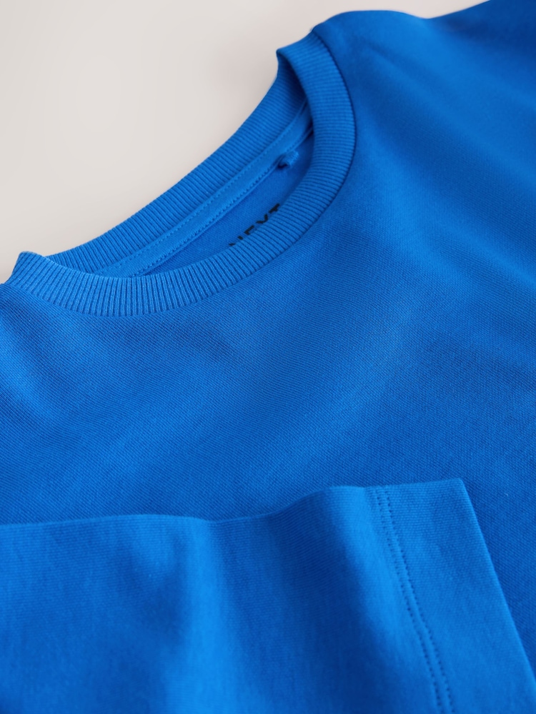 أزرق كوبالت - Oversized Boxy Heavyweight T-Shirt (3-16yrs) - صورة 8 من 8