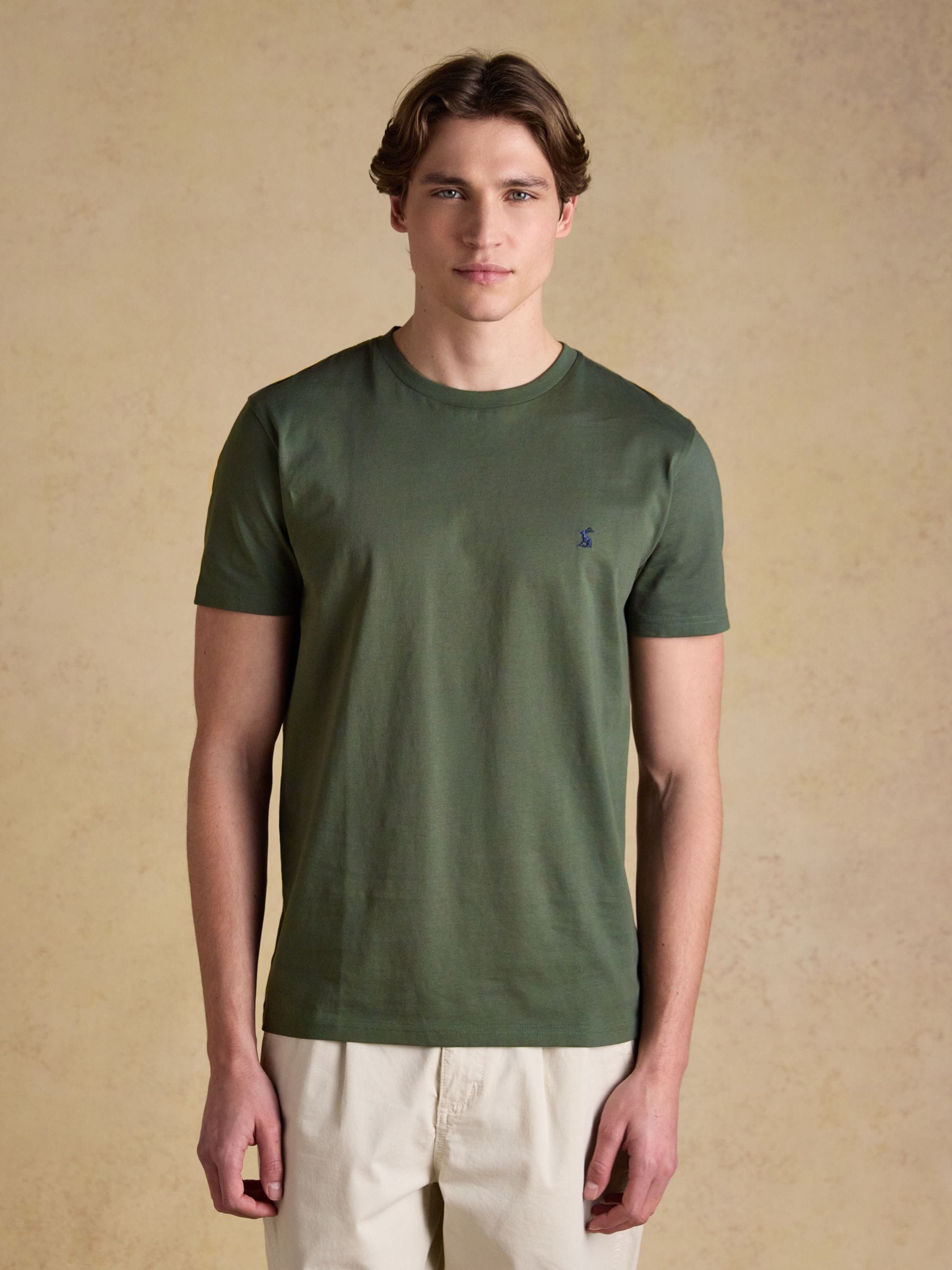 Joules Men's Everyday Classic Fit Cotton T-Shirt Khaki Green Large