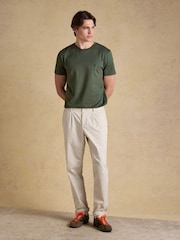 Joules Everyday Khaki Green Classic Fit Cotton T-Shirt - Image 3 of 7