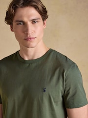 Joules Everyday Khaki Green Classic Fit Cotton T-Shirt - Image 4 of 7