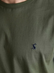Joules Everyday Khaki Green Classic Fit Cotton T-Shirt - Image 6 of 7