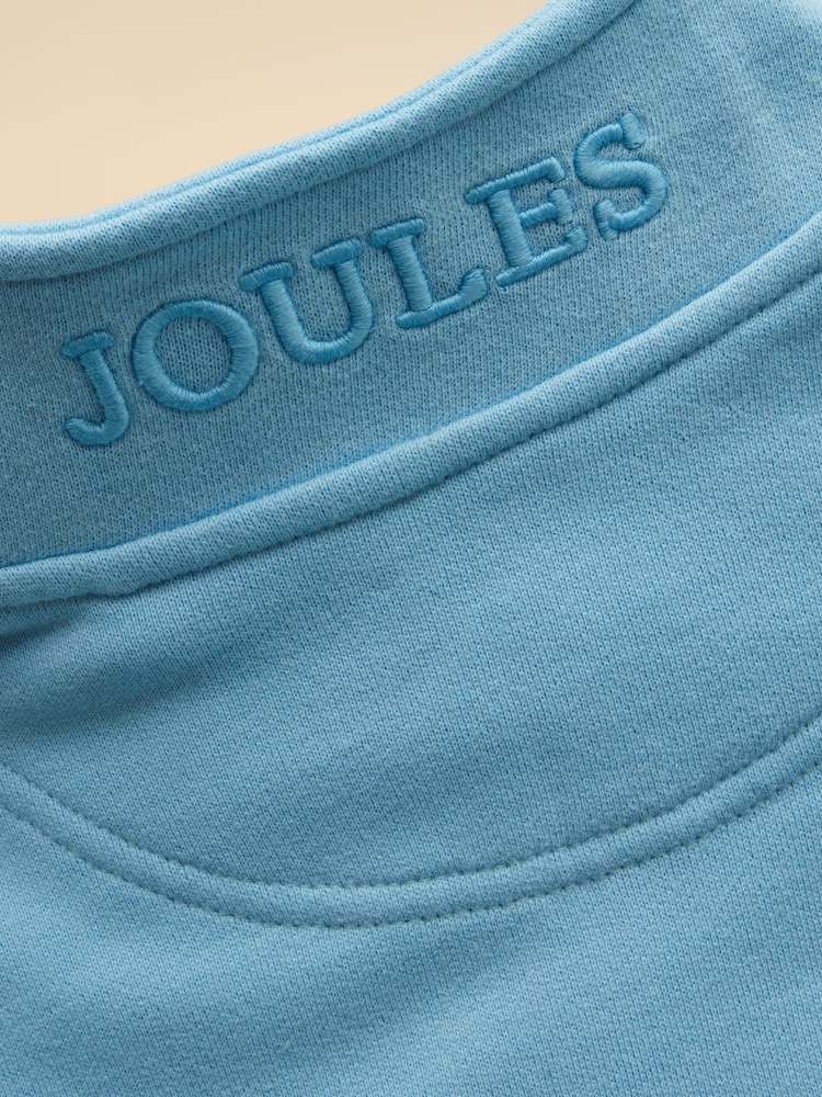Joules Kids' Alfie Pastel Blue Quarter Zip Sweatshirt - Image 6 of 6