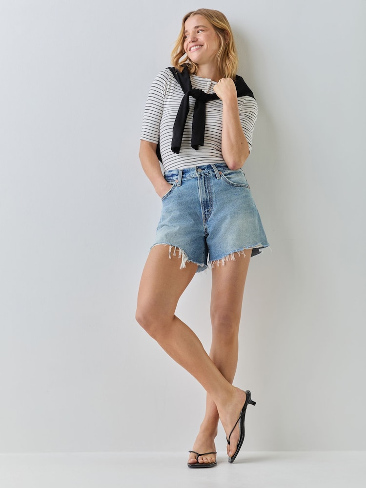 Levi's Blow My Mind Ribcage Zip Denim Shorts - Image 2 of 7