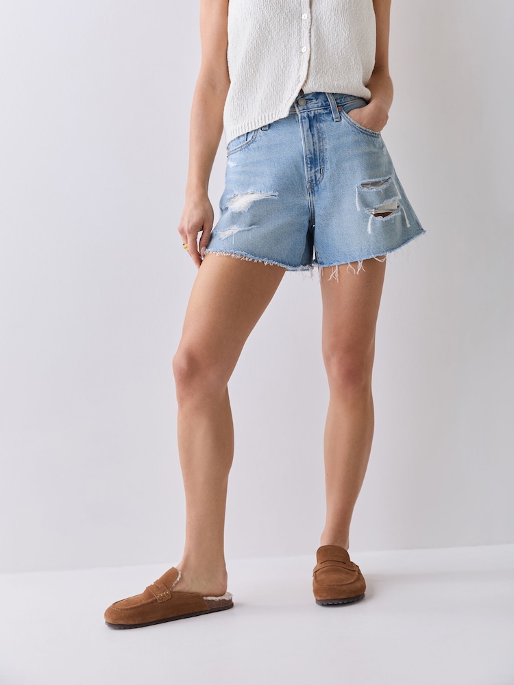 Levi's Been There Short Ribcage Zip Denim Shorts - Image 2 of 6