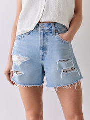 Levi's Been There Short Ribcage Zip Denim Shorts - Image 4 of 6