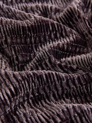 Chocolate Brown Velvet Long Sleeve Shirred Cardigan - Image 2 of 3