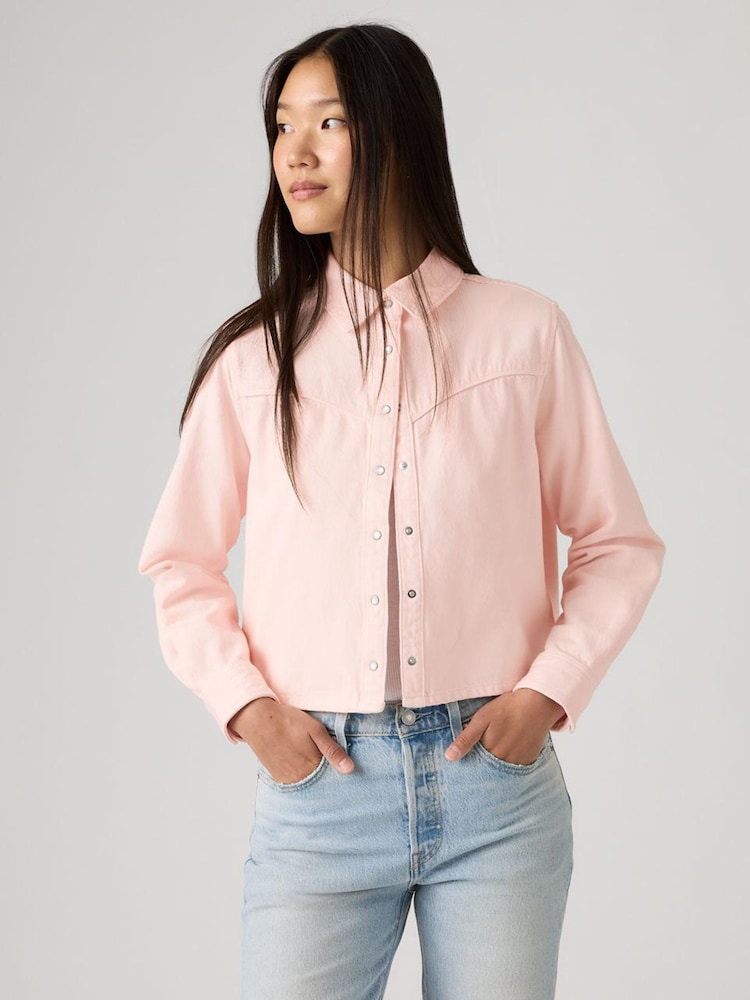 Levi's Dusty Crystal Pink Logan Tencel Shirt - Image 4 of 4