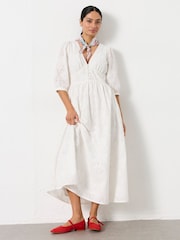 FatFace Broderie Midi Dress - Bild 1 von 7