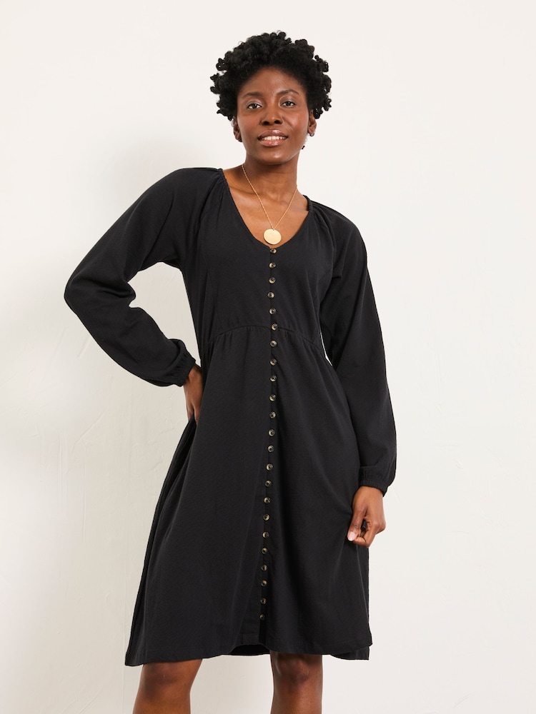FatFace Em Black Petite Jersey Dress - Image 1 of 6 FatFace Em Black Petite Jersey Dress - Image 1 of 6