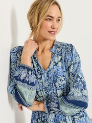 Navy Woodblock Bloom - فستان متوسط الطول من Fatface - Image 4 of 6