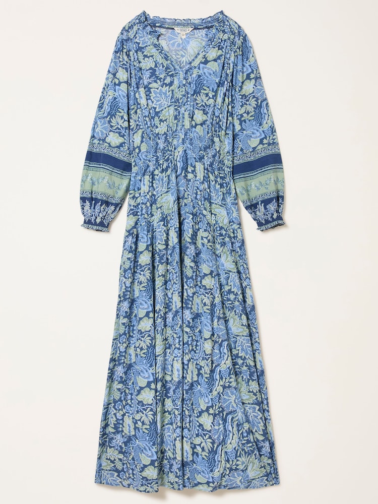 Navy Woodblock Bloom - فستان متوسط الطول من Fatface - Image 6 of 6