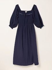 FatFace Amelie Navy Petite Midi Dress - Image 5 of 6