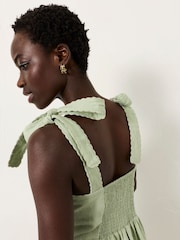 FatFace Delphine Green Petite Linen Midi Dress - Image 4 of 7