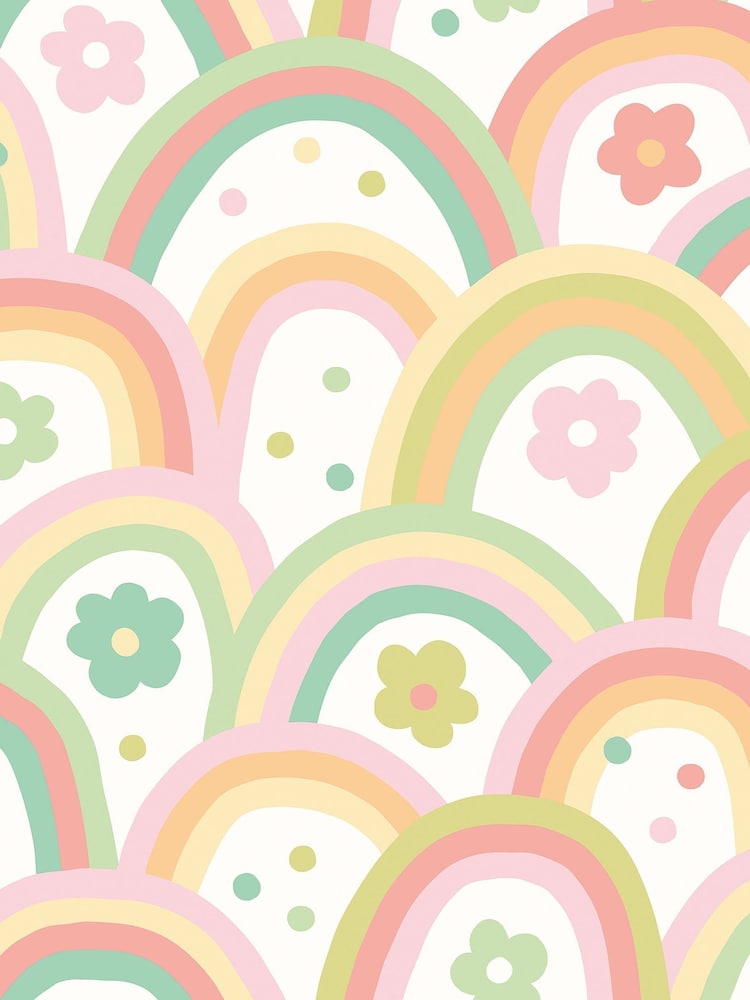 Origin Murals Green Rainbow Wobbles Matte Non Woven A3 Mural Sample - Image 1 of 2 Origin Murals Green Rainbow Wobbles Matte Non Woven A3 Mural Sample - Image 1 of 2