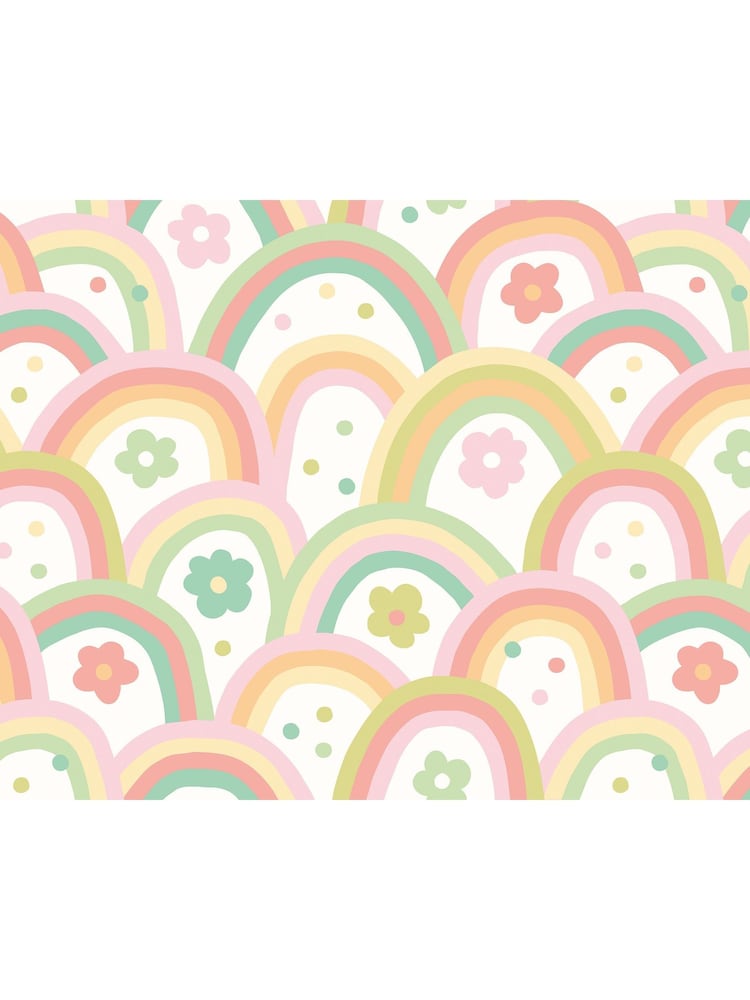 Origin Murals Green Rainbow Wobbles Matte Non Woven A3 Mural Sample - Image 2 of 2 Origin Murals Green Rainbow Wobbles Matte Non Woven A3 Mural Sample - Image 2 of 2