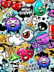 Origin Murals Multi Graffiti Monster Matte Non Woven A3 Mural Sample - Image 1 of 2