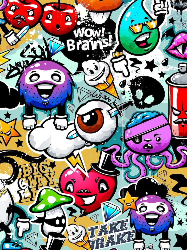 Origin Murals Multi Graffiti Monster Matte Non Woven A3 Mural Sample - Image 1 of 2