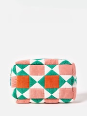 Oliver Bonas Pink Patchwork Corduroy Wash Bag - Image 1 of 4