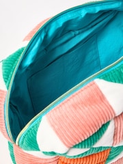 Oliver Bonas Pink Patchwork Corduroy Wash Bag - Image 3 of 4