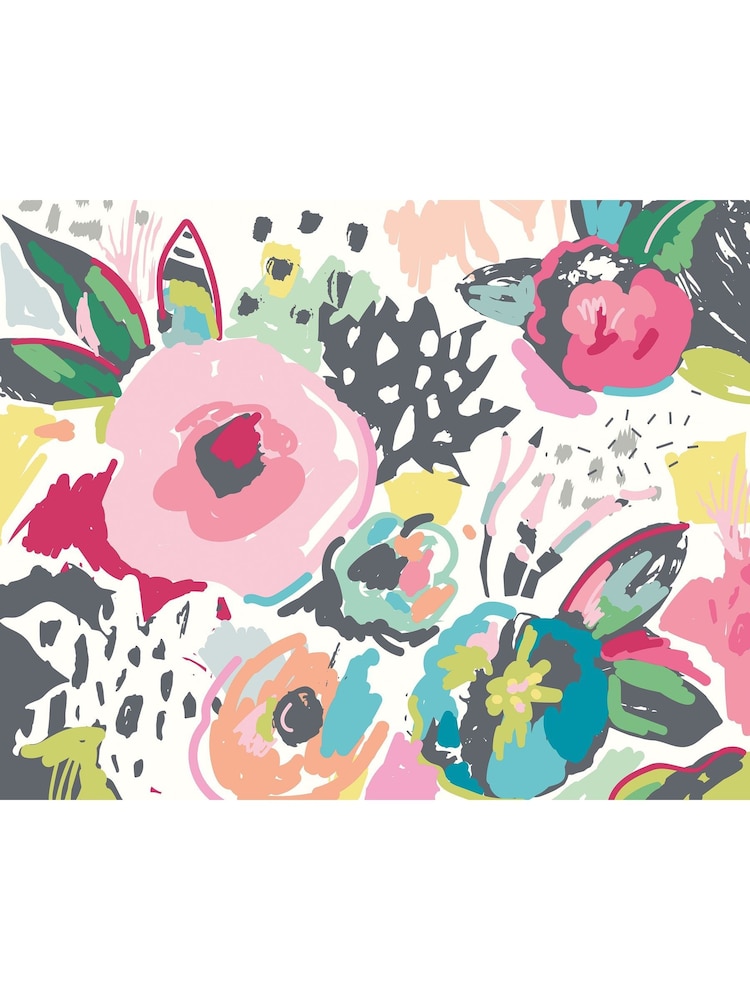 Origin Murals Pink Abstract Floral Matte Non Woven A3 Mural Sample - Image 2 of 2 Origin Murals Pink Abstract Floral Matte Non Woven A3 Mural Sample - Image 2 of 2