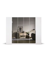 Rauch Alpine White Bayla Wood and Mirror Semi Fitted 6 Door Wardrobe - Image 2 of 6