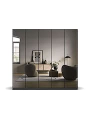 Rauch Metallic Grey Bayla Mirror Semi Fitted 5 Door Wardrobe - Image 2 of 6