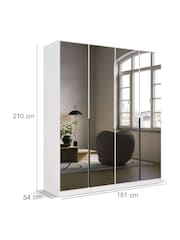 Rauch Alpine White Bayla Mirror Semi Fitted 4 Door Wardrobe - Image 4 of 6