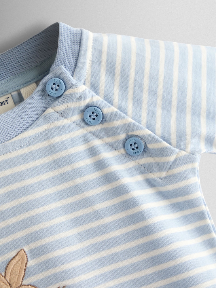 JoJo Maman Bébé Appliqué Stripe Rompersuit - Imaginea 5 din 5