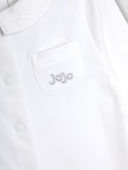 JoJo Maman Bébé White Collared Sleepsuits 2 Pack - Image 4 of 4