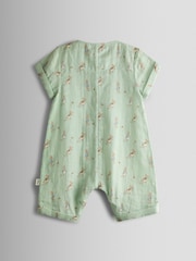 JoJo Maman Bébé Green Peter Rabbit™ Cheesecloth Romper - Image 3 of 4