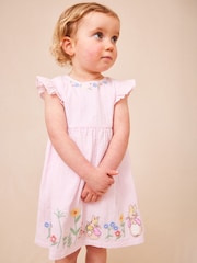 JoJo Maman Bébé Embroidered Dress & Knicker Set - Imaginea 2 din 7